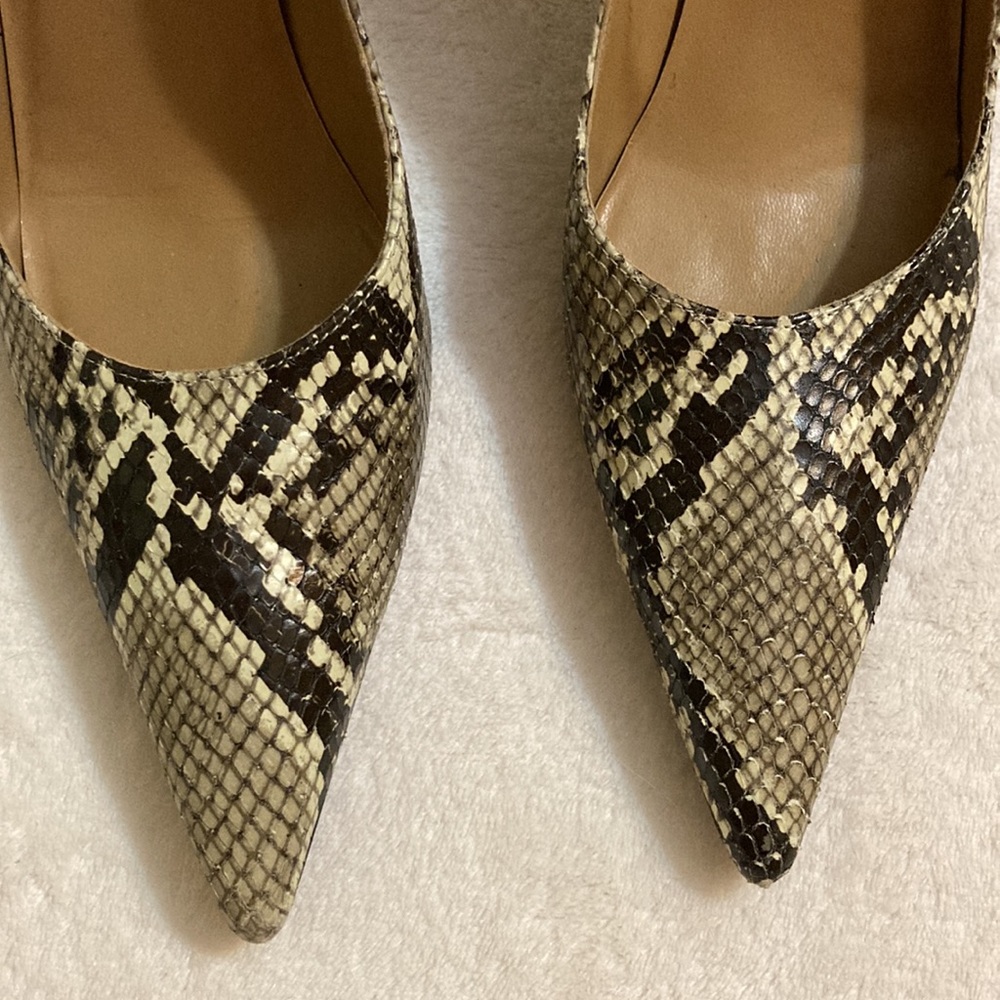 Stuart Weitzman Snakeskin Pumps, Brown And Beige,… - image 3